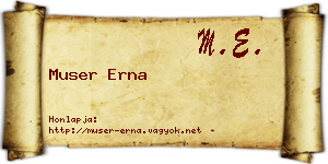Muser Erna névjegykártya